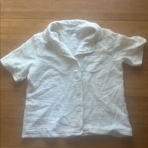 White Sincerely Jules Button-Front Shirt (100% Cotton)